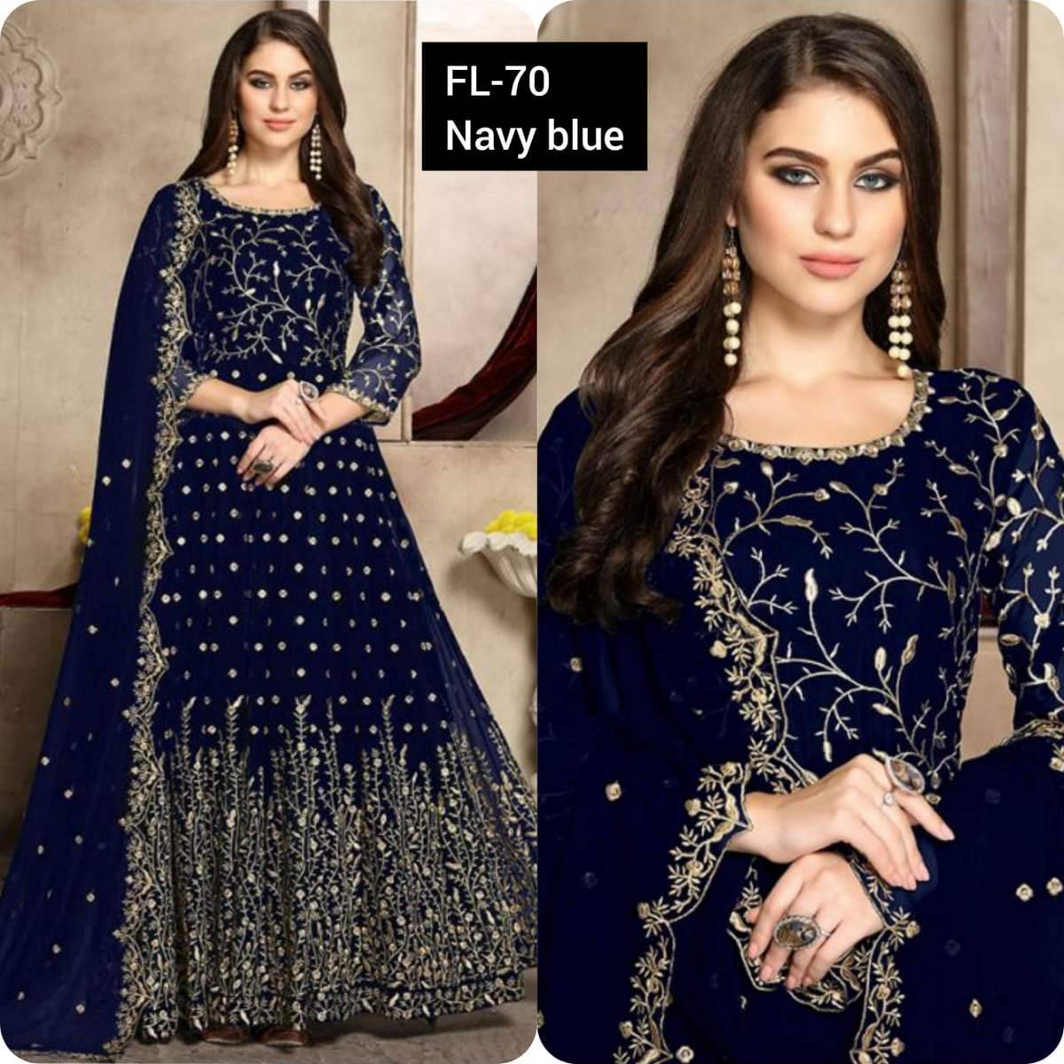 SastaaE Unstitched Womens Chiffon Zari Embroidered Frock/Maxi