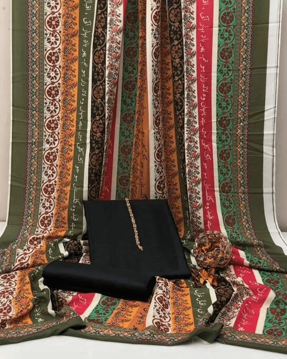Phool Stripe Kataan Silk Suit By Sastaae