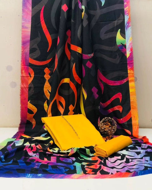 Huroof Multi Kataan SIlk Suit By Sastaae