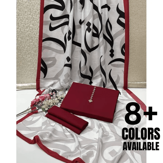 Huroof Kataan Silk Suit By SastaaE