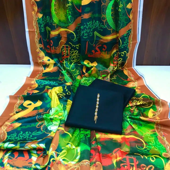 Rangeen Kataan Silk Suit By sastaae