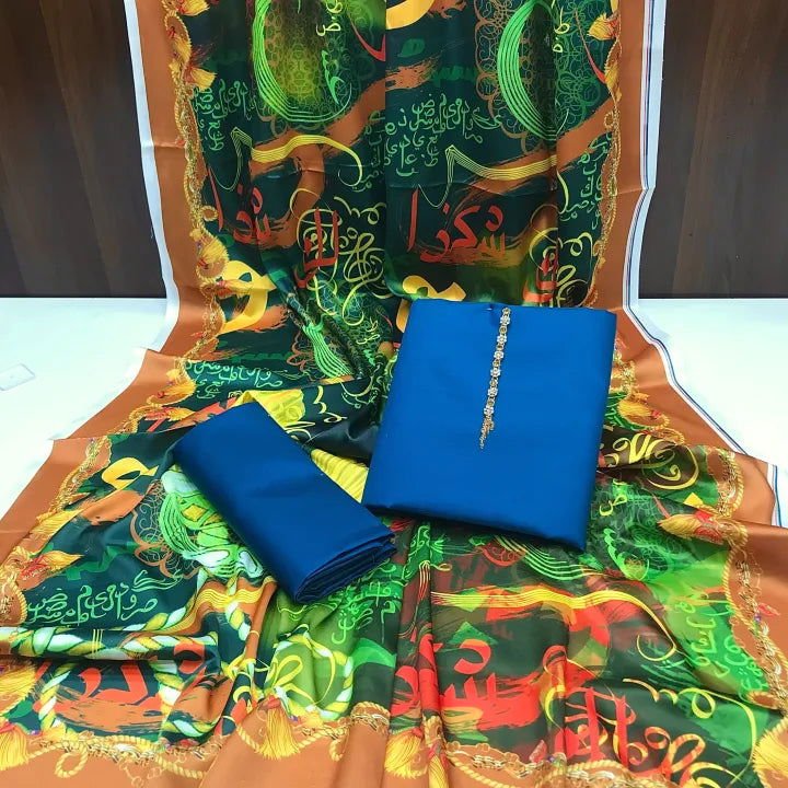 Rangeen Kataan Silk Suit By sastaae