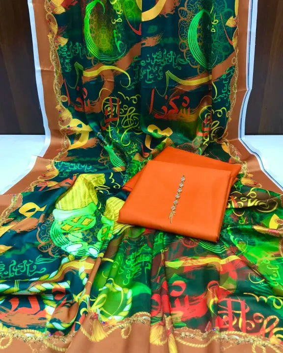 Rangeen Kataan Silk Suit By sastaae
