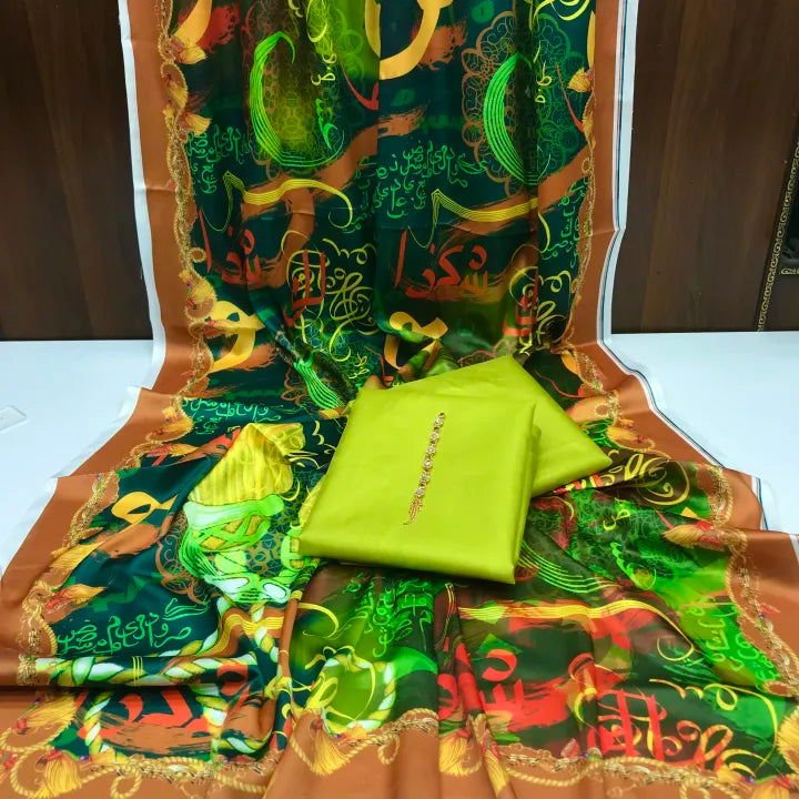 Rangeen Kataan Silk Suit By sastaae