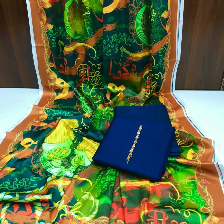 Rangeen Kataan Silk Suit By sastaae