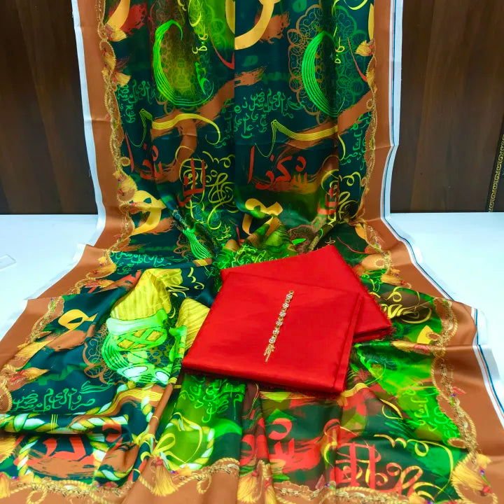 Rangeen Kataan Silk Suit By sastaae