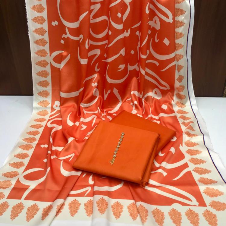 Be-Qaida Kataan Silk Suit By sastaae