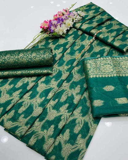 Sastaae Cotton Jacquard 3 Pieces Paper Cotton Banarsi (Shirt,Touser,Duppatta)