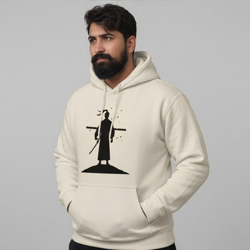 Moonlight Warrior Hoodie | Samurai Silhouette | Premium Anime Streetwear