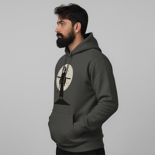 Moonlight Warrior Hoodie | Samurai Silhouette | Premium Anime Streetwear