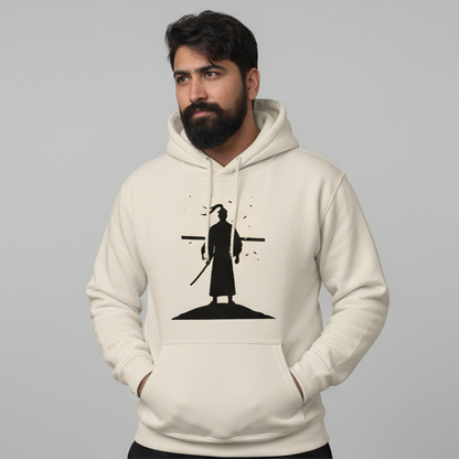 Moonlight Warrior Hoodie | Samurai Silhouette | Premium Anime Streetwear